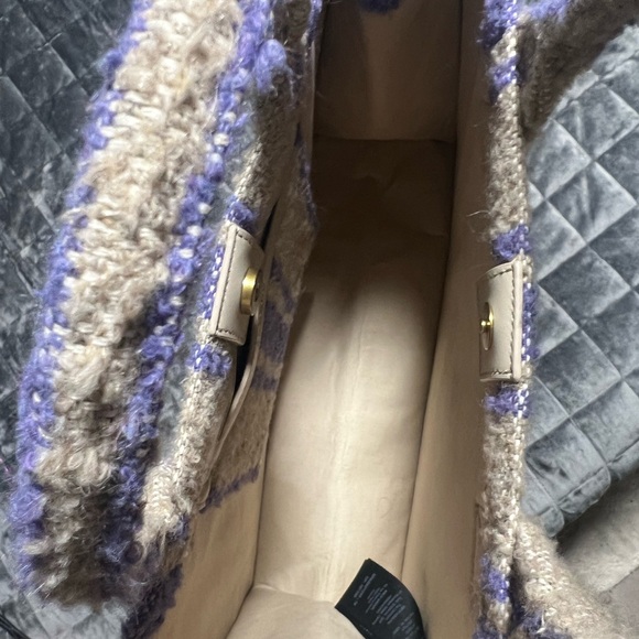 Sandro Beige and Purple Striped Tote - Picture 6 of 6